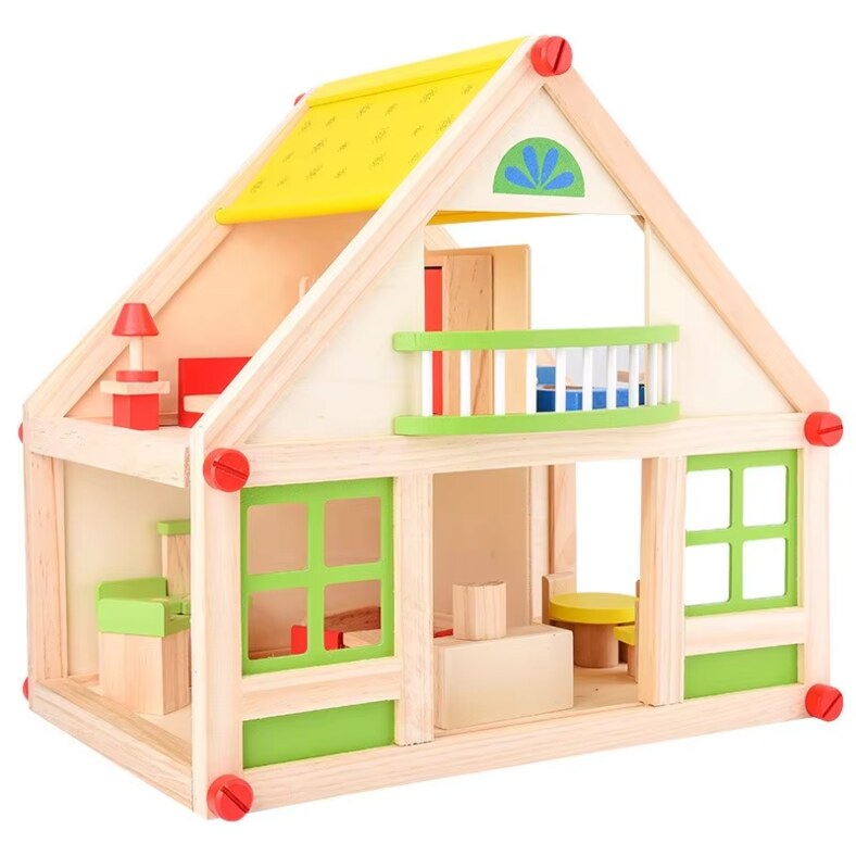 Compact Wooden Dollhouse